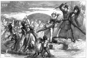 Scene from "The Happy Land" at the Court Theatre, Illustrated London News, 1873. Source: Wikimedia Commons